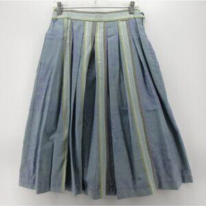 VINTAGE Geiger Skirt 42 Jacquard Floral Pleated A-Line Midi US 12